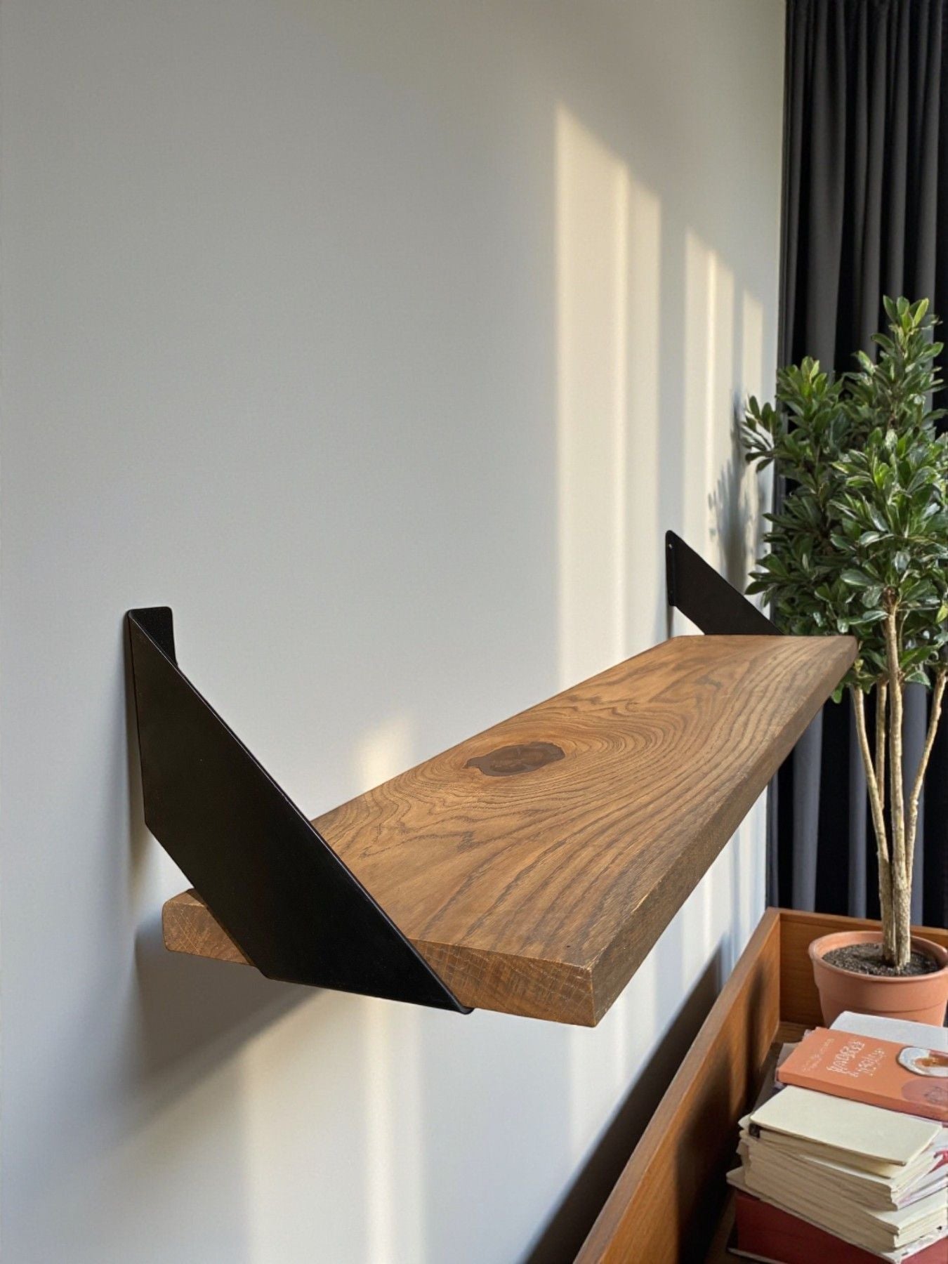 Handmade Shelf Straight Edge Thickness 4cm - Oiled