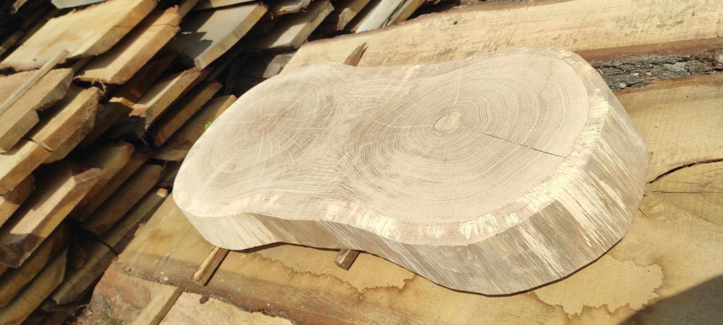 Dysk z litego dębu 82x33-40x7,5cm, szlifowany, dwurdzeniowy, DIY