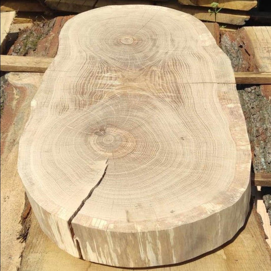 Solídní dřevěný disk z dubu 74x39x7,5 cm, sanded, dual-core, domácí výroba
