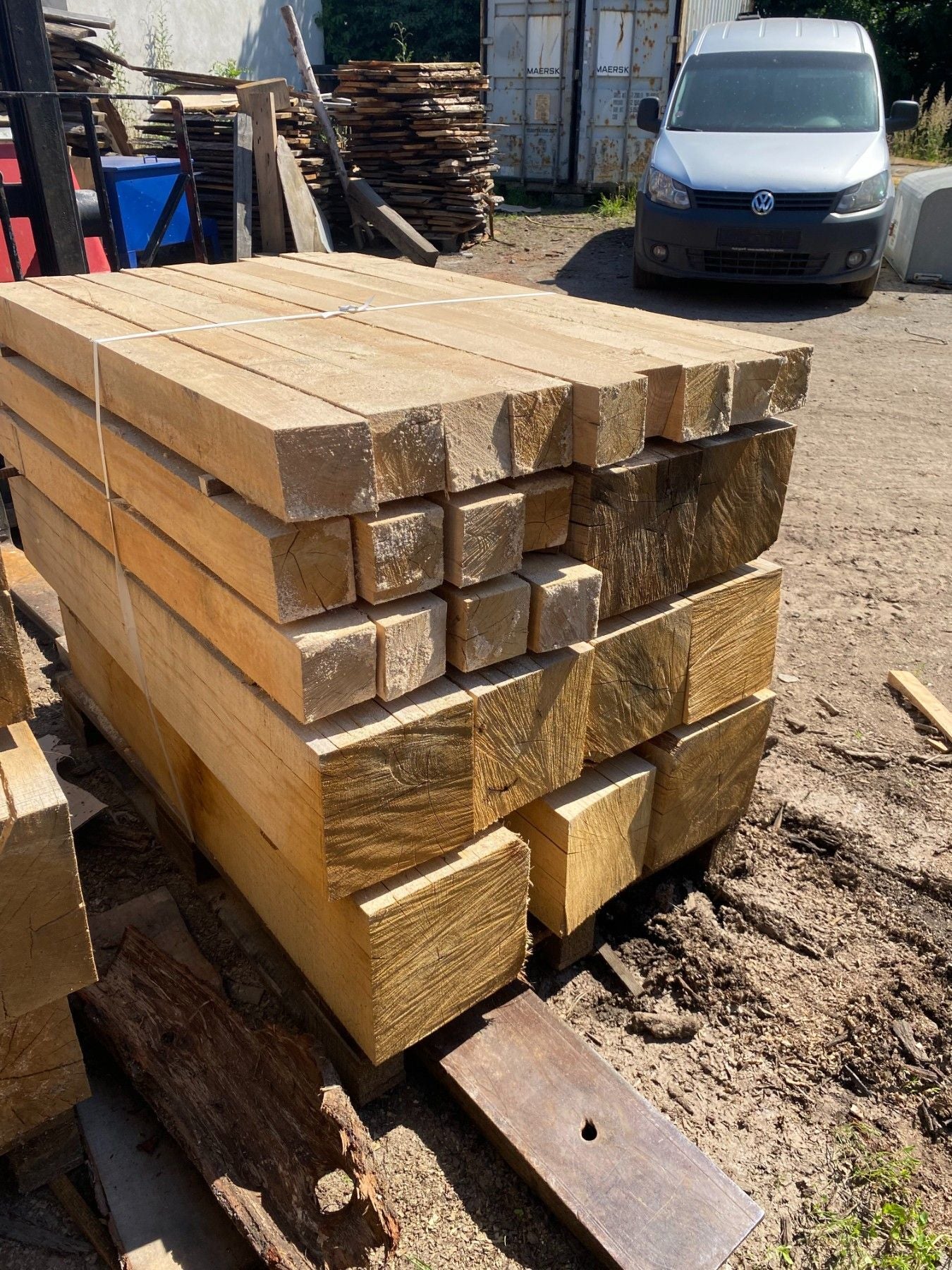 Solid oak square timber - length 120cm