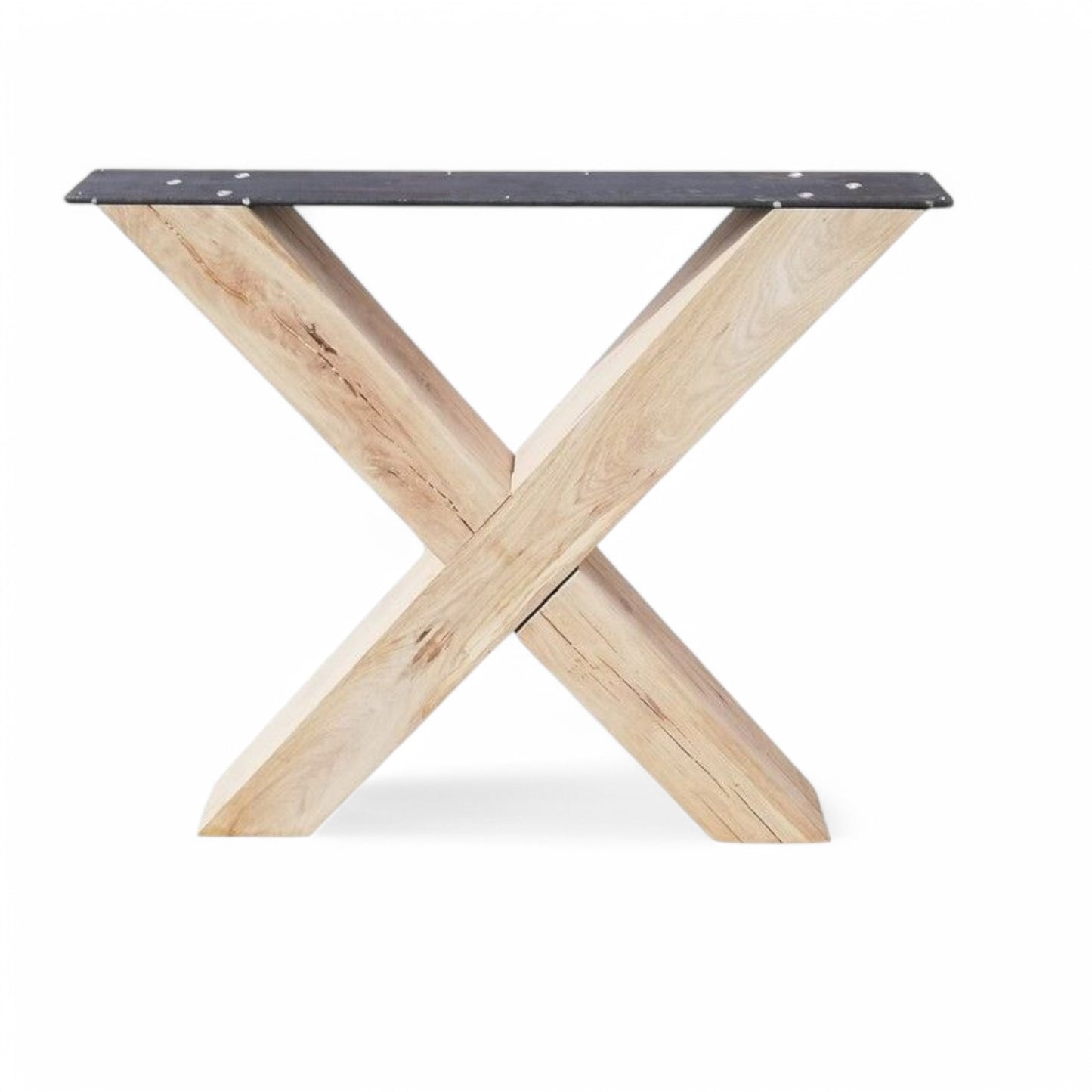 Handmade Wooden Table Legs X shape - 10x10cm & metal