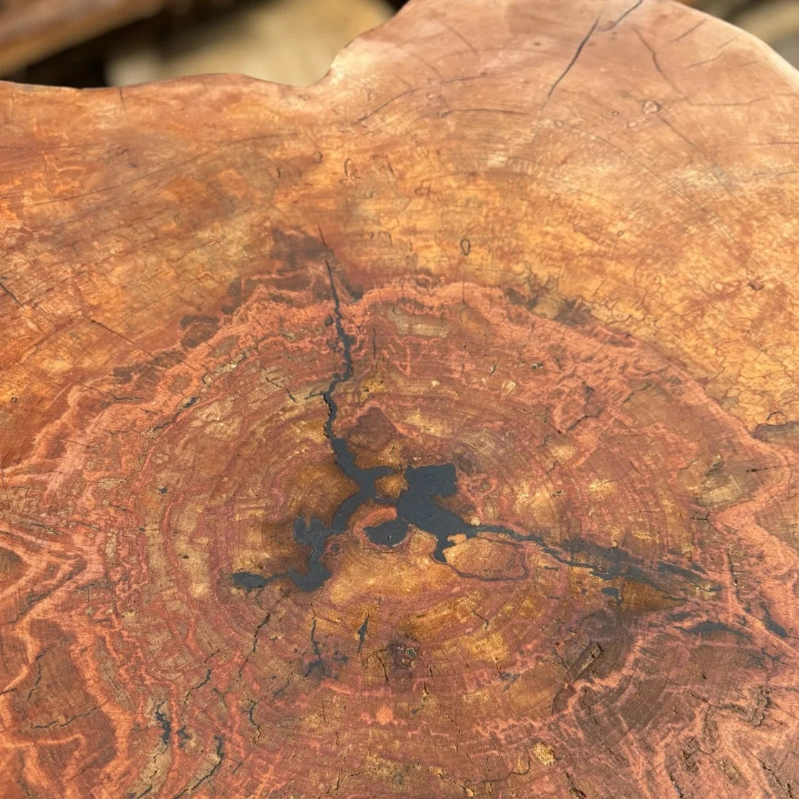 Unique coffee table, solid alder top 83x77cm, height 50cm