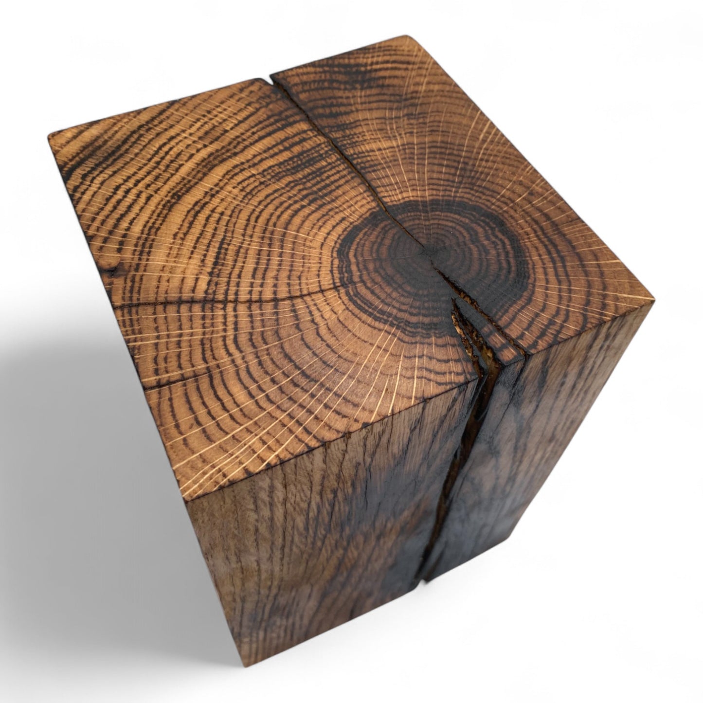 Handmade Solid Oak Block Burnt Decor - Small