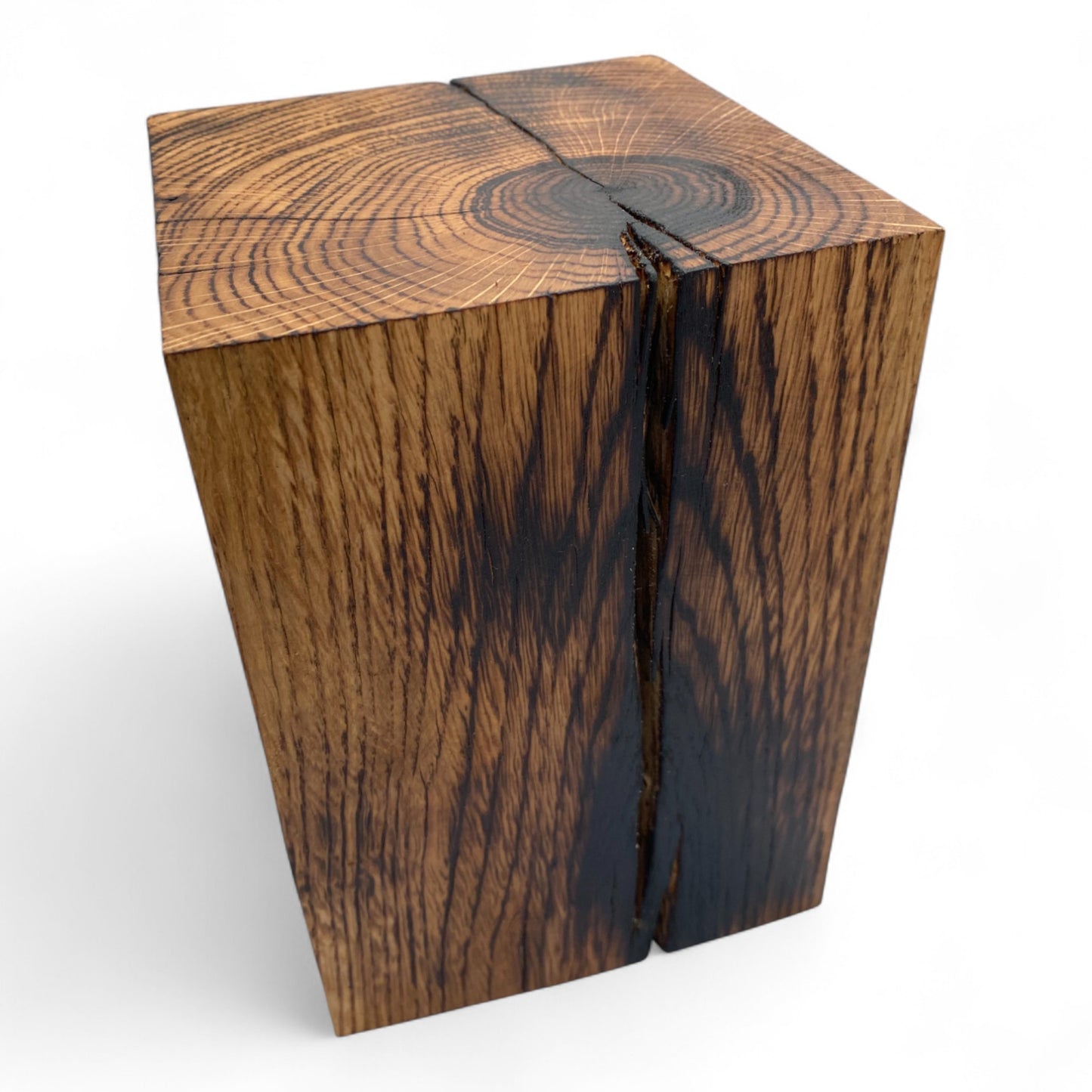 Handmade Solid Oak Block Burnt Decor - Small