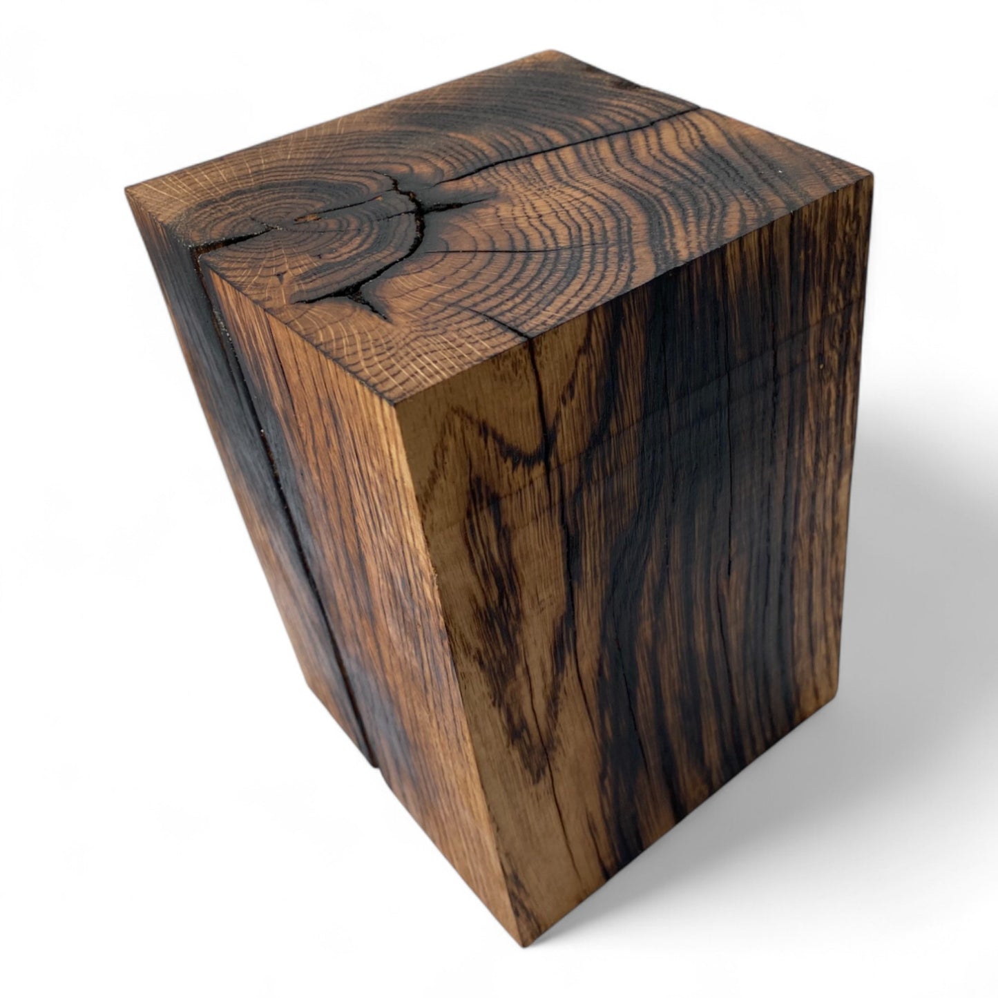 Handmade Solid Oak Block Burnt Decor - Small