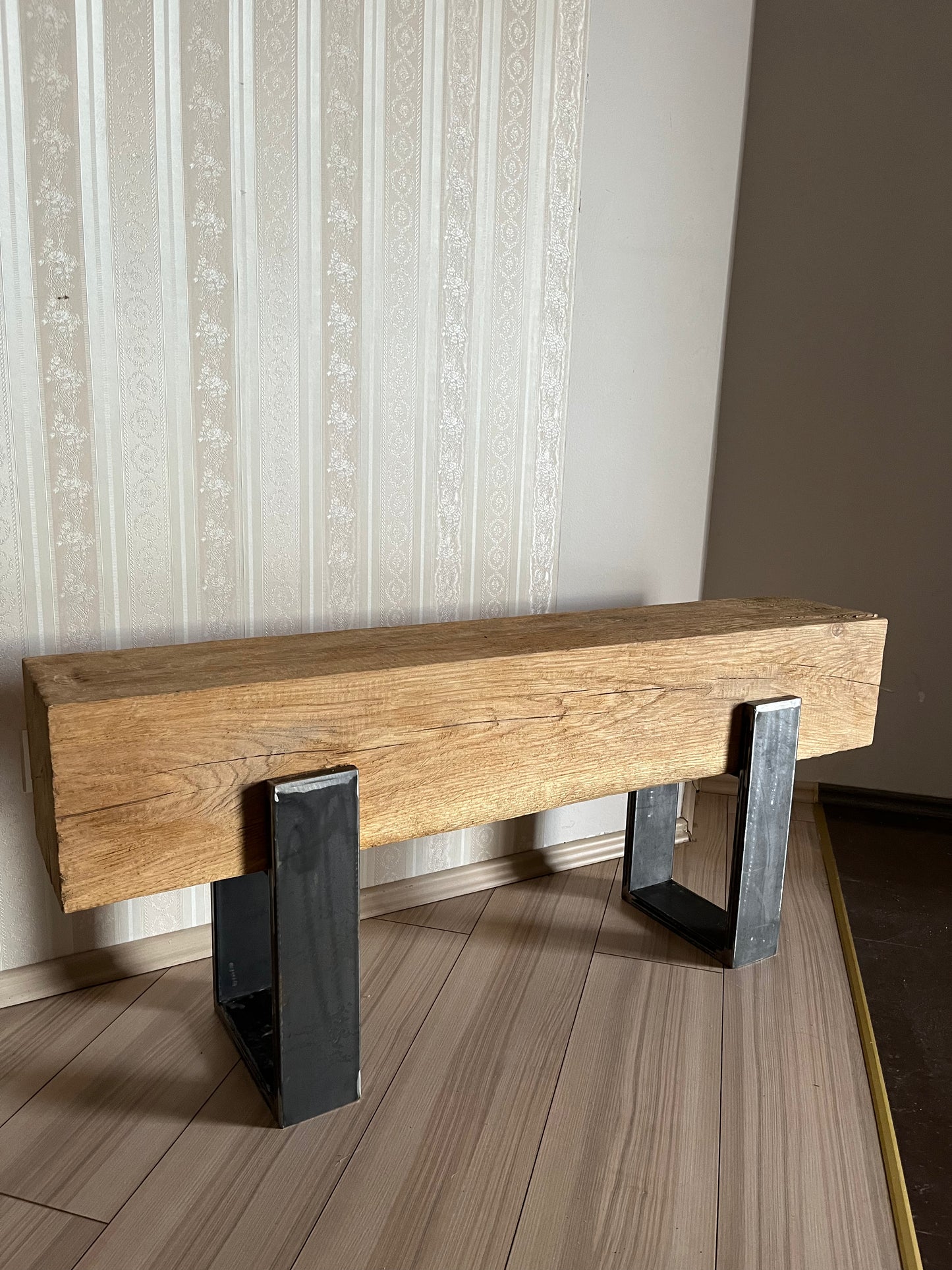 Handmade Oak TV Console - Single Beam