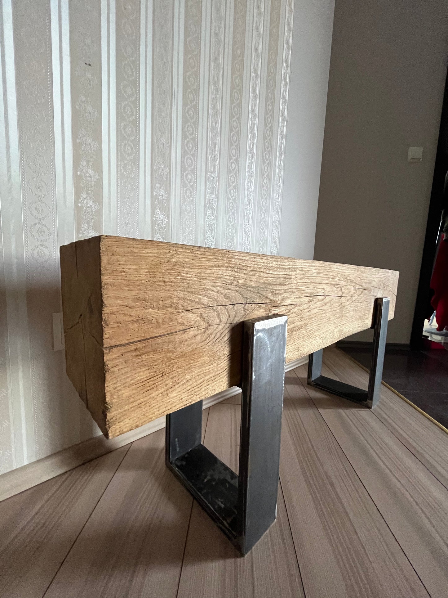 Handmade Oak TV Console - Single Beam