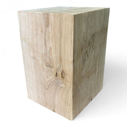 Handgefertigter Eichenblock aus Holz, Dekor, mittelgroß