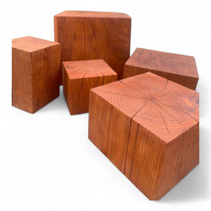 Handmade Wooden Oak Block Decor - Small