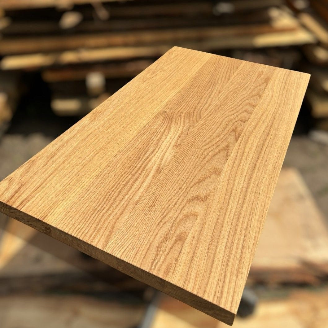 Solid oak straight edge top 80x43x4cm oiled