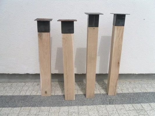 Handmade Wooden Oak Leg - with Metal Cap