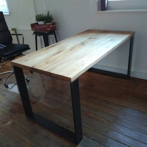 Handmade Desk - Tabletop Made of Solid Oak Planks