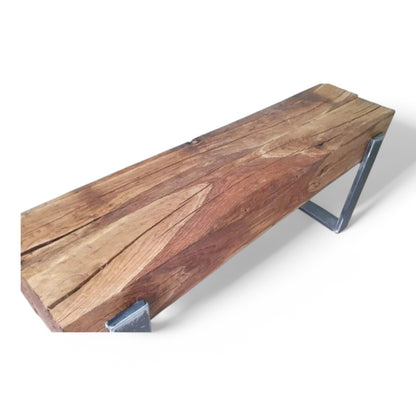 Handmade Oak TV Console - Double Beam