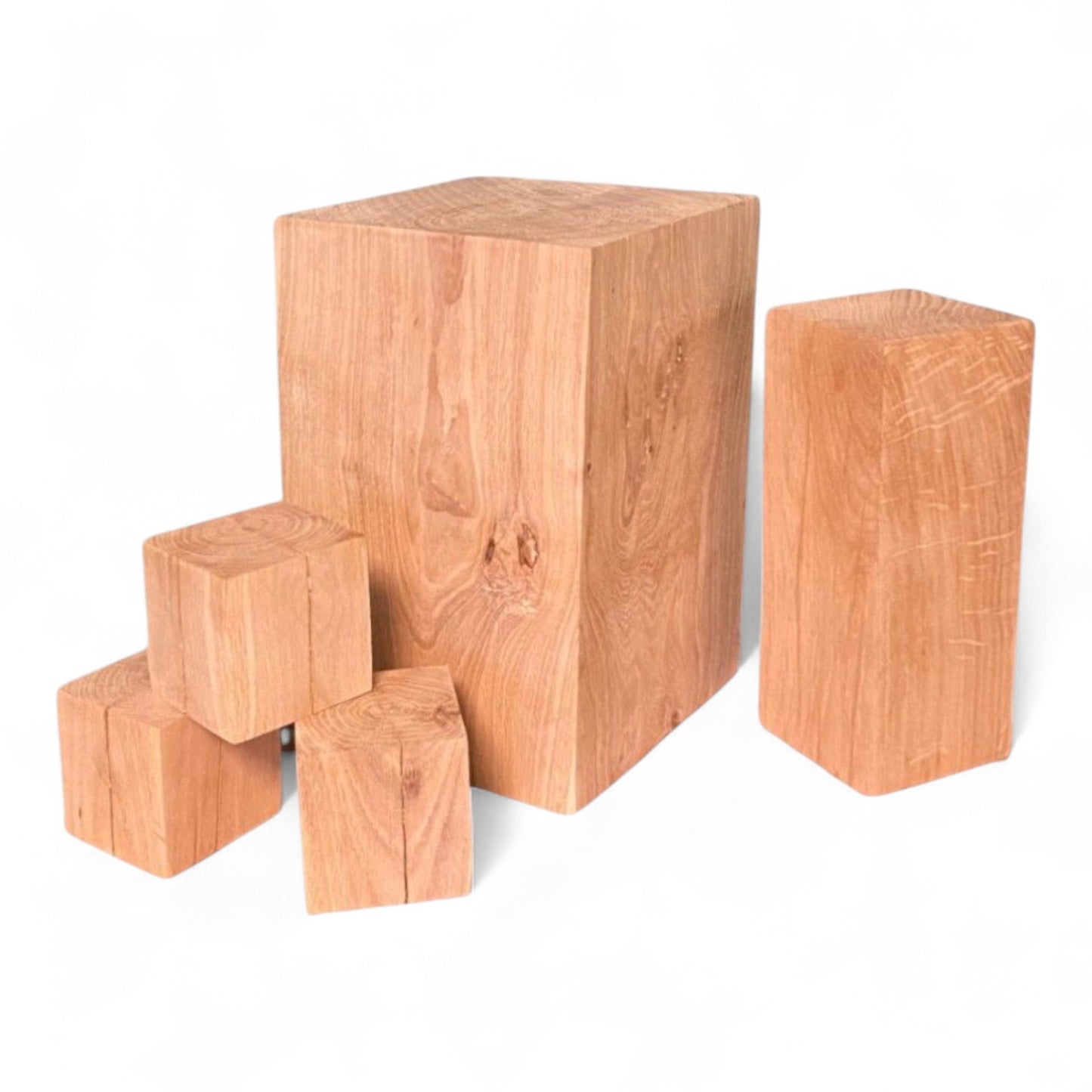 Handmade Wooden Oak Block Decor - Small
