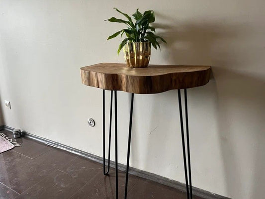 Handmade Oak Side Table - Half Slice