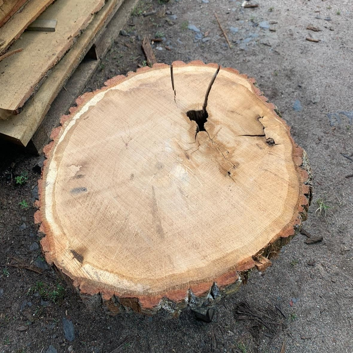 Dysk z litego dębu 52x45x7cm, idealny do żywicy, majsterkowania