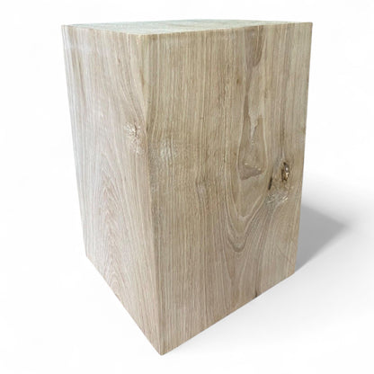 Handgefertigter Eichenblock aus Holz, Dekor, mittelgroß