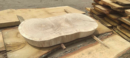 Massive Eichenscheibe 80x34x8cm, geschliffen, Dual-Core, DIY