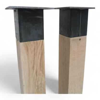Handmade Wooden Oak Leg - with Metal Cap