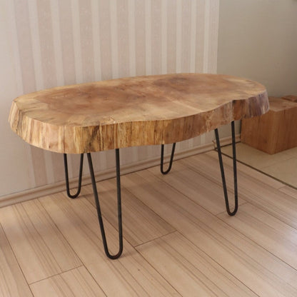 Einzigartiger Couchtisch, Platte aus massiver Eiche 98x62cm, Höhe 50cm