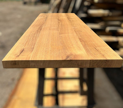 Massivholzplatte Eiche gerade Kante 150x47x4cm geölt