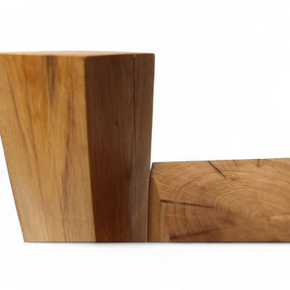 Handgefertigter Eichenblock aus Holz, Dekor, mittelgroß