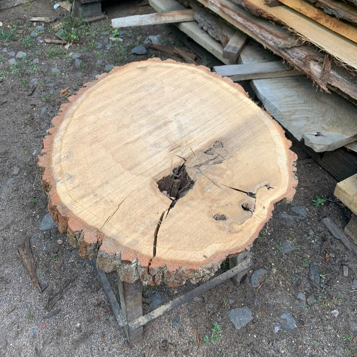Dysk z litego dębu 52x45x7cm, idealny do żywicy, majsterkowania