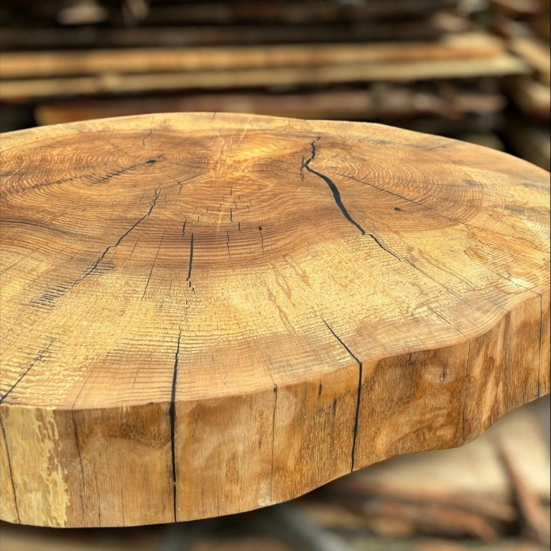 Solid oak disc 82x66x9.5cm