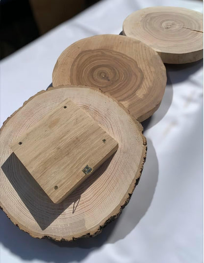 Handgefertigte Wanddekoration aus Esche - runde Form