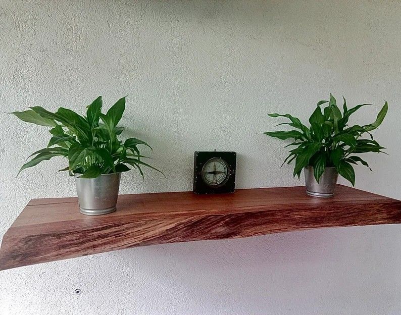 Handmade Shelf Natural Edge Thickness 4cm - Oiled