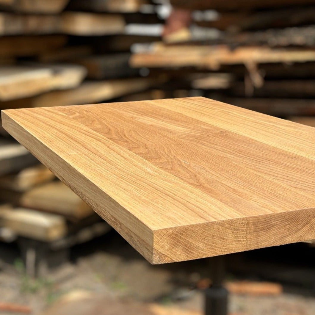 Solid oak straight edge top 80x43x4cm oiled