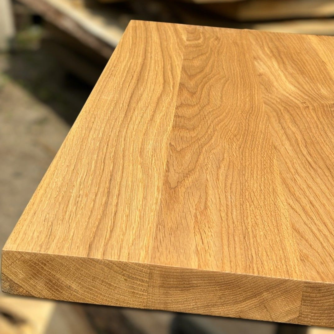 Solid oak straight edge top 80x43x4cm oiled