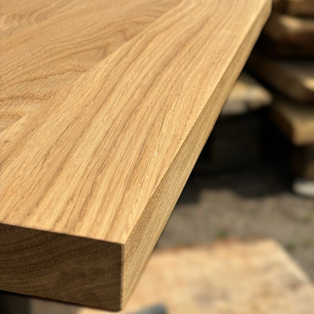 Solid oak straight edge top 80x43x4cm oiled