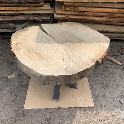Massive Eichenscheibe 80x77x8cm, ideal für Epoxidharz, 5-6 Jahre lagerfähig, DIY